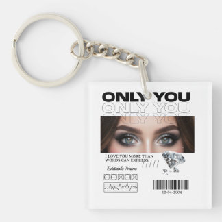 Custom Eyes Image, text | Personalized  Key Ring