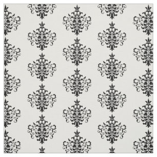 Custom Fabric-Black & White Damask Fabric