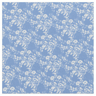Custom Fabric-French Blue & White Floral Fabric