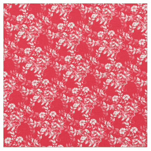 Custom Fabric-Red & White Floral Fabric