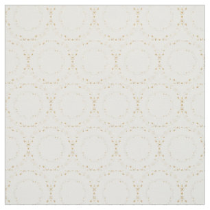Custom Fabrics-White & Gold Floral Circle Fabric