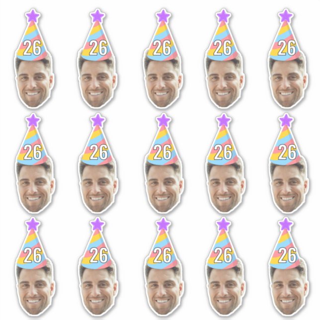 Custom Face 20th 30th 40th 50th 60th 70th Birthday (Front)