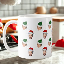 Custom Face 2 Photos Santa Hat Christmas Gift