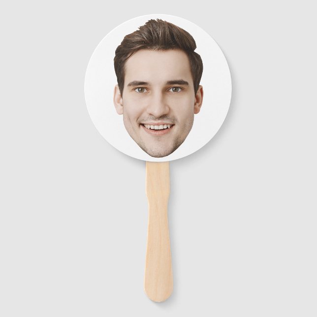 Custom Face Bachelorette Party Birthday Cupcake Hand Fan (Front)