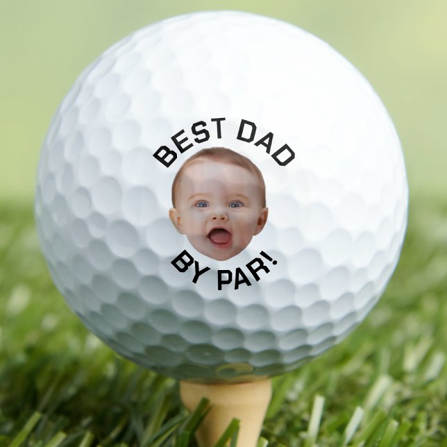 Custom Face Best Dad By Par New Dad Personalised Golf Balls (Creator Uploaded)