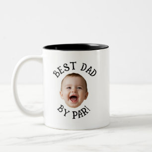 Custom Face Best Dad By Par Two-Tone Coffee Mug