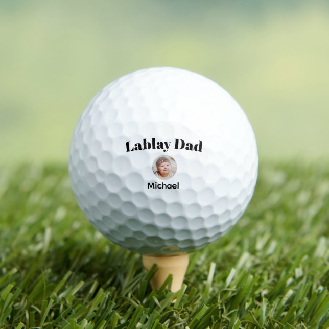 Custom Face Best Dad MichaelNew Dad Personalised G Golf Balls (Insitu Tee)