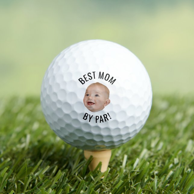 Custom Face Best Mum By Par New Mum Personalised Golf Balls (Insitu Tee)