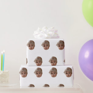 Custom Face Birthday Party Custom Baby Photo Gifts Wrapping Paper