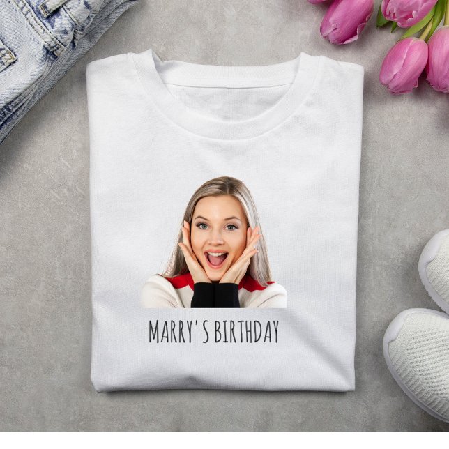 Custom Face Birthday Party Group Funny Birthday  T-Shirt (Creator Uploaded)