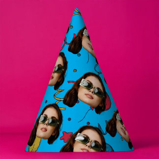 Custom Face Birthday Photo Pattern Party Decor  Hat