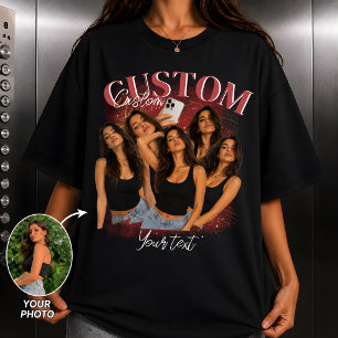 Custom Face Birthday Photo Vintage Family Bootleg T-Shirt