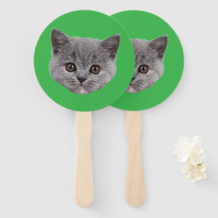 Custom Face Cat Cutout Bachelorette Party Birthday Hand Fan