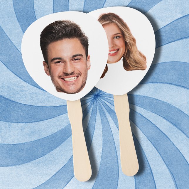 Custom Face Couple Bachelorette Party Hand Fan (Creator Uploaded)