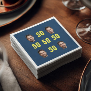 Custom Face Cutout 50th Birthday Fun Photo Napkin