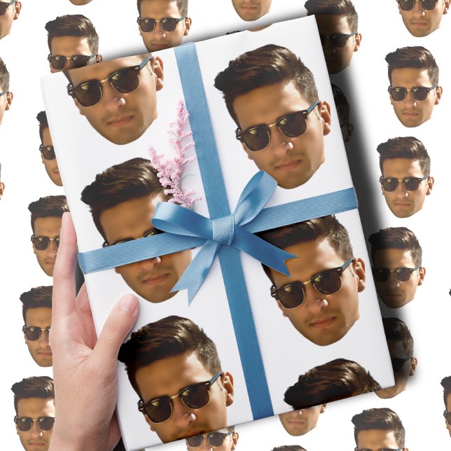 Custom Face Cutout Bachelorette Party Birthday Wrapping Paper (Creator Uploaded)