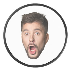 Custom Face Funny Beer Bachelor Party Personalised Hockey Puck