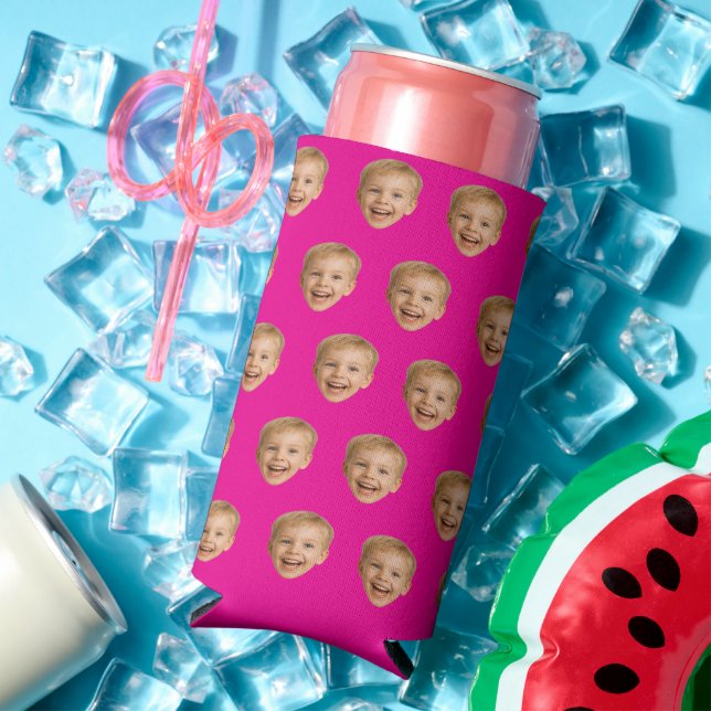 Custom Face Gift, Personalised Face Photo, Family Seltzer Can Cooler (In Situ Summer)