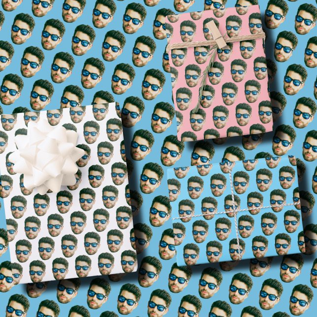 Custom Face Head  Wedding Bridal Shower Party Face Wrapping Paper Sheet (Creator Uploaded)