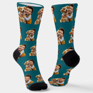 Custom Face kids pets Personalised Photo Picture Socks