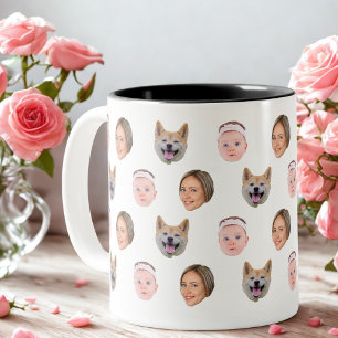 Custom Face Mug, Custom Photo mug, Family Gift Two-Tone Coffee Mug