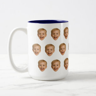 Custom Face Mug, Personalised Face Photo, Family Two-Tone Coffee Mug