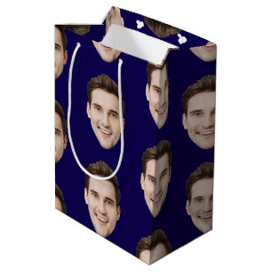 Custom Face Personalized Birthday Wedding Party Medium Gift Bag
