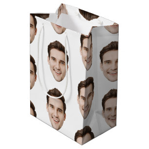 Custom Face Personalized Birthday Wedding Party Medium Gift Bag