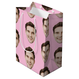Custom Face Personalized Birthday Wedding Party Medium Gift Bag