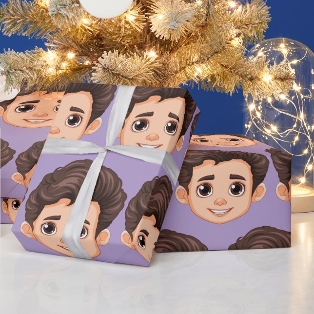 Custom Face Personalized Birthday Wedding Wrapping Paper (Holidays)