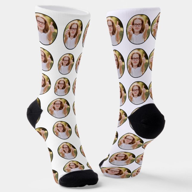 Custom Face Photo Crew Socks (Angled)