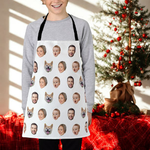 Custom Face Photo Family Gift, 4 Photos Faces Apron