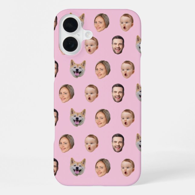 Custom Face Photo Family Gift, 4 Photos Faces iPhone Case (Back)