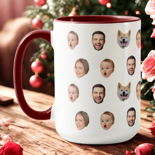 Custom Face Photo Family Mug, 4 Photos Mug