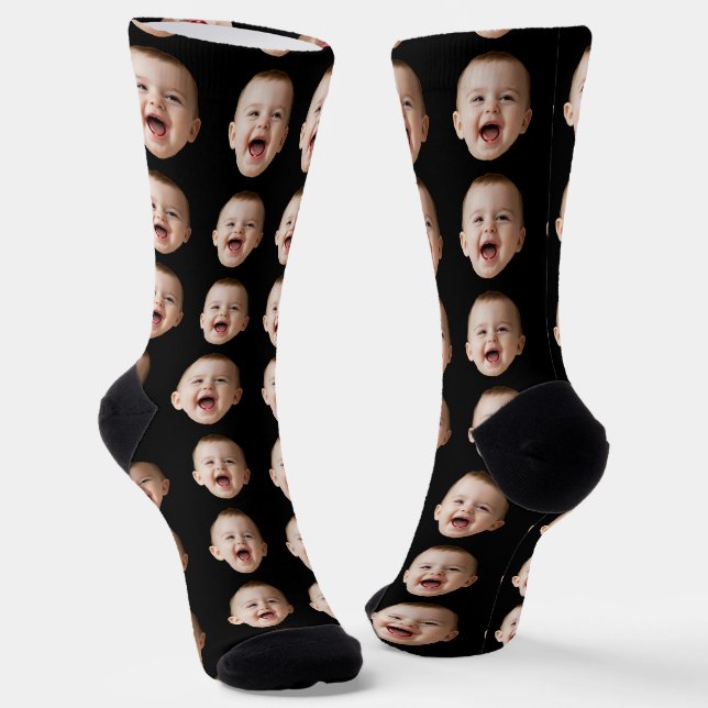 Custom Face Photo Personalised  Socks (Angled)