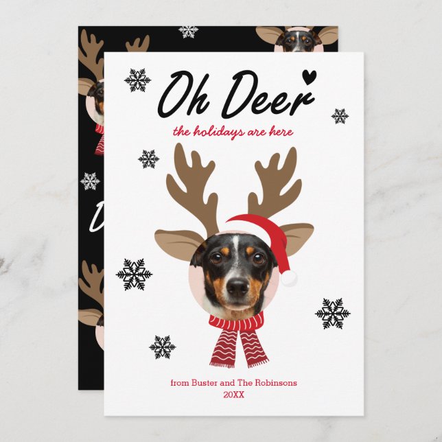 Custom Face Photo Reindeer Christmas Holiday White (Front/Back)