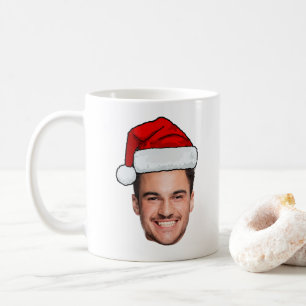 Custom Face Photo Santa Hat Christmas Coffee Mug