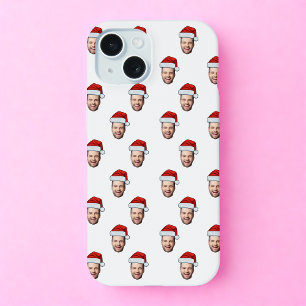 Custom Face Photo Santa Hat Christmas Gift iPhone 15 Case