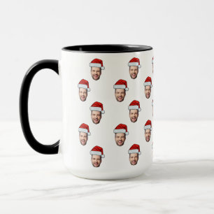 Custom Face Photo Santa Hat Christmas Gift Mug