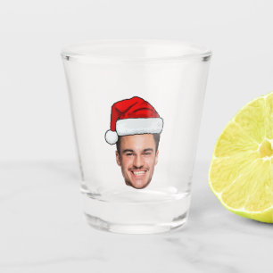Custom Face Photo Santa Hat Christmas Shot Glass