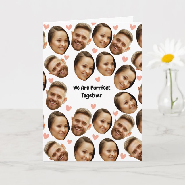 Custom Face Picture Heart Funny Couple Card (Small Plant)