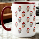Custom Face Santa Hat 3 Photos Family Gift Mug<br><div class="desc">Personalised Face 3 Photos Santa Hat Family Christmas Mug</div>