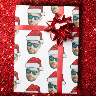 Custom Face Santa Hat  Wrapping Paper