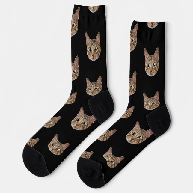 Custom Face Socks Personalised Cat Lovers Socks  (Left)