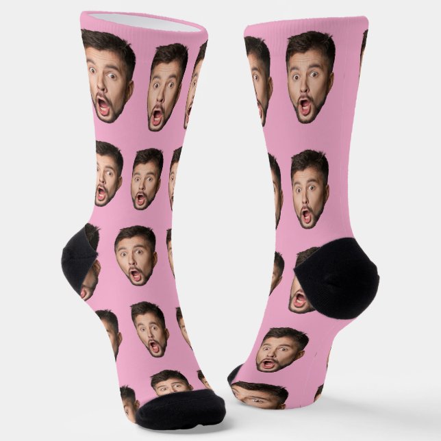 Custom Face Socks Personalized Photo Picture  (Angled)