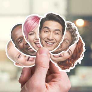 Custom Face Sticker – Personalised 6 Photo Cutouts