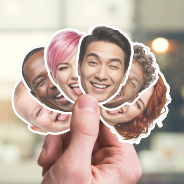 Custom Face Sticker – Personalised 6 Photo Cutouts (Creator Uploaded)