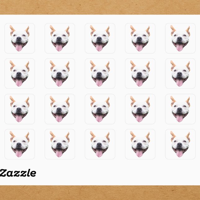 Custom Face Sticker, Personalised Dog Face Square Sticker (Creator Uploaded)