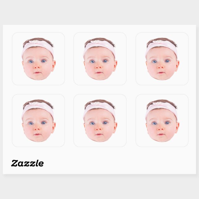 Custom Face Sticker, Personalised Face Photo Sheet Square Sticker (Sheet)