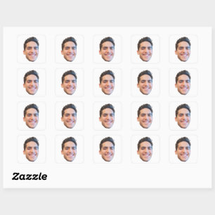 Custom Face Stickers, Personalised Face, Photo Square Sticker